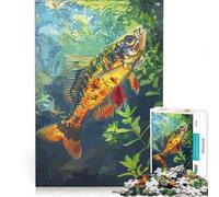Rompecabezas para Adolescentes de 1000 Piezas con Peces Coloridos en el Agua, Juguetes para armar, Que mejoran la Memoria, con póster y Hoja de Preguntas a Juego 38x26cm