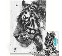 Rompecabezas para Adolescentes de 1000 Piezas con Pintura de Tinta de Tigre Salvaje Juguetes antiestrés desafío exigente Que fomenta el Amor Entre Parejas 38x52cm