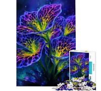 Rompecabezas para Adolescentes de 1000 Piezas con Pintura Floral Abstracta Brillante Rompecabezas para Adultos Juegos Divertidos para Mejorar la Memoria cumpleaños y Navidad