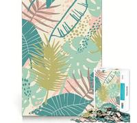Rompecabezas para Adolescentes de 1000 Piezas con Plantas Tropicales y Palmeras Decoración con Corte preciso Juguete Creativo y Divertido Juego de Paz Pieza de Arte navideña (38x52cm)