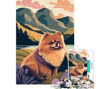 Rompecabezas para Adolescentes de 1000 Piezas con Pompones de Naturaleza Pomerania Juguete Educativo y práctico para Aprender a Jugar Ideal para aliviar el estrés Un Gran Regalo para los Amantes