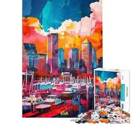 Rompecabezas para Adolescentes de 1000 Piezas con póster artístico de Boston Rompecabezas para Adultos Juguetes antiestrés Divertidos y con Humor Fomenta la interacción Entre Padres e Hijos (38x52cm)