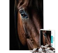 Rompecabezas para Adolescentes de 1000 Piezas con póster de Caballo en Primer Plano Juguetes educativos para Aprender Juegos prácticos de análisis y lógica Ideas de Regalos (tamaño 50x75cm)