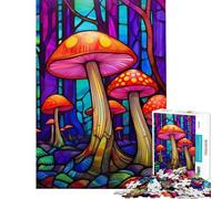 Rompecabezas para adolescentes de 1000 piezas con póster de hongos de psilocibina Ayuda a ejercitar el cerebro Decoración artística para el hogar Juegos relajantes Apto para mayores de 14 años 50x75cm