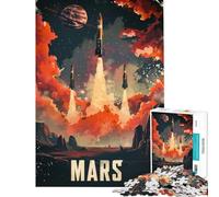 Rompecabezas para Adolescentes de 1000 Piezas con póster de la misión a Marte Rompecabezas para Adultos Juegos Familiares dificultad Alta cumpleaños y Navidad (tamaño 50x75cm)