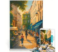 Rompecabezas para Adolescentes de 1000 Piezas con póster de Le Marais, París, Juego Educativo, decoración de Pared, cumpleaños y Navidad 50x75cm