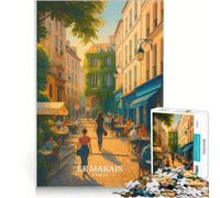 Rompecabezas para Adolescentes de 1000 Piezas con póster de Le Marais, París, Juegos relajantes, Divertidos para Reducir el estrés, Regalos de cumpleaños 38x26cm