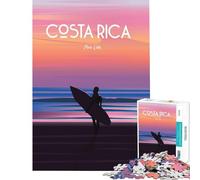 Rompecabezas para Adolescentes de 1000 Piezas con póster de Surf de Costa Rica Juguetes educativos para Aprender Juego Familiar para Toda la Familia Regalos para Mujeres y Hombres tamaño 38x26cm