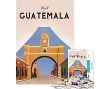 Rompecabezas para Adolescentes de 1000 Piezas con póster de Viaje a Guatemala Juguete Intelectual para Actividades educativas en Familia Regalo de cumpleaños (tamaño 38x52cm)