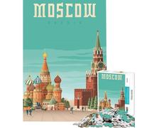 Rompecabezas para Adolescentes de 1000 Piezas con póster de Viaje a Moscú Juego Imposible Juguetes educativos Excelentes Regalos para los Amantes de los Juegos y para aliviar el estrés tamaño 38x52cm