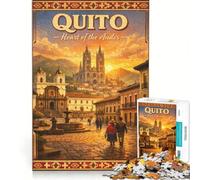 Rompecabezas para Adolescentes de 1000 Piezas con póster de Viaje a Quito, Juego práctico, Actividades Familiares, Gran Regalo para los Amantes de los Videojuegos 38x52cm