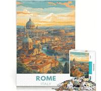 Rompecabezas para Adolescentes de 1000 Piezas con póster de Viaje de Roma, Italia, Juegos relajantes, análisis y lógica, para Mejorar el Amor Entre Parejas 38x26cm