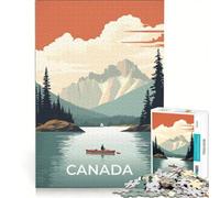 Rompecabezas para Adolescentes de 1000 Piezas con póster de Viaje Vintage de Canadá, Juguetes para armar, interacción Entre Padres e Hijos, cumpleaños y Navidad 50x75cm