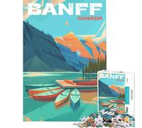 Rompecabezas para Adolescentes de 1000 Piezas con póster del Parque Nacional Banff Juguetes adictivos para Cultivar la Paciencia Juego Familiar Ideal para Parejas Un Regalo estupendo para los Amantes