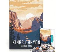 Rompecabezas para Adolescentes de 1000 Piezas con póster del Parque Nacional Kings Canyon, Juegos educativos, decoración de Pared, con póster y Hoja de Preguntas a Juego 50x75cm