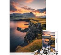 Rompecabezas para Adolescentes de 1000 Piezas con Resplandor del Atardecer en Snfellsnes Juguetes antiestrés Regalos de cumpleaños Juego Familiar Lista de Deseos con Papá Noel tamaño 50x75cm