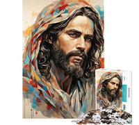 Rompecabezas para Adolescentes de 1000 Piezas con Retrato Abstracto del Salvador Rompecabezas para Adultos Juego práctico para Pasar el Tiempo en casa Regalo para Toda la Familia