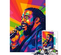 Rompecabezas para Adolescentes de 1000 Piezas con Retrato Colorido de Barry White Juego Imposible para un desafío Educativo Juguete Divertido Regalo Ideal para Parejas (tamaño 38x52cm)