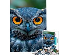 Rompecabezas para Adolescentes de 1000 Piezas con Retrato de búho cornudo Rompecabezas para Adultos y Familia Juego de Corte de precisión Juego desafiante Regalo Ideal (Tamaño 38x26cm)