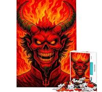 Rompecabezas para Adolescentes de 1000 Piezas con Retrato de Diablo ardiente Rompecabezas para Adultos Juguetes para armar Ideal para Pasar el Tiempo en casa Durante Las Vacaciones