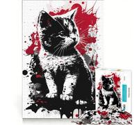Rompecabezas para Adolescentes de 1000 Piezas con Retrato de Gato Munchkin Juguetes antiestrés dificultad Alta Ideal para Decorar el Escritorio 50x75cm