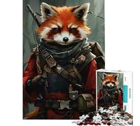 Rompecabezas para Adolescentes de 1000 Piezas con Retrato de Guerrero Panda Rojo antropomórfico Diversión en casa Ideal para Pasar el Tiempo Durante Las Vacaciones Juegos Divertidos para Mayores
