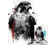 Rompecabezas para Adolescentes de 1000 Piezas con Retrato de halcón peregrino Juguetes educativos de Aprendizaje Juego práctico de análisis y lógica Ideas de Regalo (Tamaño 38x26cm)