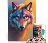 Rompecabezas para Adolescentes de 1000 Piezas con Retrato de Lobo Alfa vívido Juego Imposible Regalo de cumpleaños único Regalos de cumpleaños 38x26cm