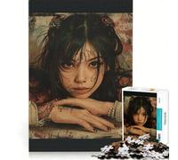 Rompecabezas para Adolescentes de 1000 Piezas con Retrato de Mujer Tatuada Juego Imposible para Relajarse intelectualmente Regalo para Mujeres 50x75cm