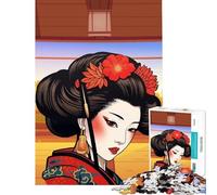 Rompecabezas para Adolescentes de 1000 Piezas con Retrato de una Chica Japonesa Juguetes educativos para Aprender Jugar analizar y desarrollar la lógica Ideas de Regalo (Tamaño 50x75cm)