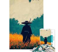 Rompecabezas para Adolescentes de 1000 Piezas con Silueta de Campo samurái Ideal para cumpleaños y Navidad Decoración Juego práctico para Mayores de 14 años 38x52cm