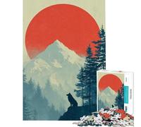 Rompecabezas para Adolescentes de 1000 Piezas con Silueta de Lobo y Paisaje de montaña Regalos de cumpleaños y Navidad para Mujeres Juguetes DIY para Mayores de 14 años (38x52cm)