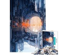 Rompecabezas para Adolescentes de 1000 Piezas con temática de estación Espacial futurista Rompecabezas para Adultos y Familia Juego Que Mejora la Memoria (tamaño 38x26cm)