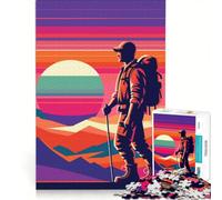 Rompecabezas para Adolescentes de 1000 Piezas con temática de Senderismo y Atardecer Estilo Pop Art Ideal para Relajarse fomentar la interacción Entre Padres e Hijos y Crear un desafío único 50x75cm