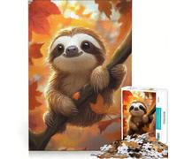 Rompecabezas para Adolescentes de 1000 Piezas con un Adorable Perezoso en otoño, Juguetes antiestrés, un Reto difícil y Que fortalece el Amor Entre Parejas 38x26cm