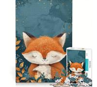 Rompecabezas para Adolescentes de 1000 Piezas con un Adorable zorrito bebé en Acuarela, Juguetes antiestrés, un Reto difícil, Que fortalece el Amor Entre Parejas 50x75cm
