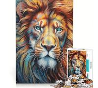 Rompecabezas para Adolescentes de 1000 Piezas con un Asombroso Retrato de león Juego Familiar Actividades Divertidas en casa Regalo de cumpleaños Regalos de Viaje 38x26cm