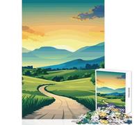Rompecabezas para Adolescentes de 1000 Piezas con un Camino sinuoso a través de colinas Juguete para decoración de Pared Regalo de cumpleaños Juegos educativos Entrena tu Cerebro y Tus Manos 38x26cm