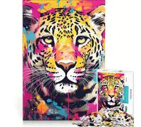 Rompecabezas para Adolescentes de 1000 Piezas con un Elegante diseño de Jaguar Estilo Pop Art Un Juego práctico para divertirse en Familia Toda la Familia 50x75cm