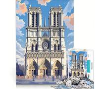 Rompecabezas para Adolescentes de 1000 Piezas con un Impresionante póster de Notre Dame, Juego Imposible, decoración para el hogar, colección de Artistas, Bellas Artes 38x26cm