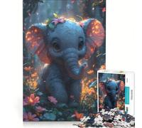 Rompecabezas para Adolescentes de 1000 Piezas con un Lindo Elefante de Dibujos Animados, Juguetes antiestrés, un desafío difícil, Que fortalece el Amor Entre Parejas 38x26cm