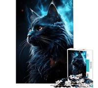 Rompecabezas para Adolescentes de 1000 Piezas con un Lindo Gato Negro Ideal para Relajarse ejercitar la Mente y como Regalo para Hombres y Mujeres Una verdadera Obra de Arte (tamaño 50x75cm)