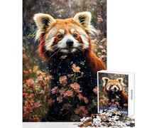Rompecabezas para Adolescentes de 1000 Piezas con un Lindo Panda Rojo Rompecabezas de 1000 Piezas para Toda la Familia Regalo Ideal para cumpleaños y para aliviar el estrés (38x52cm)