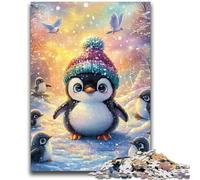 Rompecabezas para Adolescentes de 1000 Piezas con un Lindo pingüino Difícil de completar, Pero Divertido y Divertido Regalo de cumpleaños, Regalos, Arte Mural 38x26cm