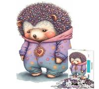 Rompecabezas para Adolescentes de 1000 Piezas con un simpático Erizo Actividades Divertidas para Hacer en casa Un Juego Familiar Divertido y humorístico para Mayores de 14 años 50x75cm