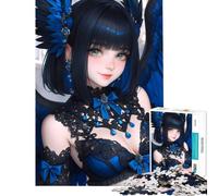Rompecabezas para Adolescentes de 1000 Piezas con una Chica Anime de alas Azules Ideal para cumpleaños Navidad Actividades Familiares y como Juguete antiestrés Apto para Mayores de 14 años 50x75cm