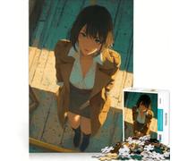 Rompecabezas para Adolescentes de 1000 Piezas con una Chica Anime Mirando hacia Arriba Juegos Divertidos para ejercitar la Mente y Las Manos Ideal para Decorar el Escritorio 38x52cm