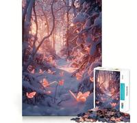 Rompecabezas para Adolescentes de 1000 Piezas con una Hermosa Mariposa de Invierno,Arte de Corte Fino,Actividad para desarrollar la Mente,Juego Relajante, Tranquilo (38x26cm)