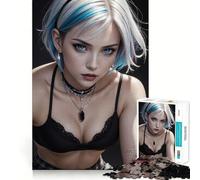 Rompecabezas para Adolescentes de 1000 Piezas con una Hermosa niña Vampiro,Arte de Corte Fino,Actividad para desarrollar la Mente,Juego Relajante, Tranquilo (50x75cm)