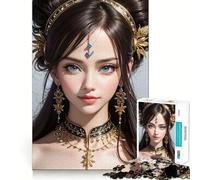 Rompecabezas para Adolescentes de 1000 Piezas con una Hermosa Princesa asiática,Arte de Corte Fino,Actividad para desarrollar la Mente,Juego Relajante, Tranquilo (50x75cm)